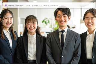不動産業者向け無料ホームページテンプレート q19_fudosan4_white_blue_cms_db