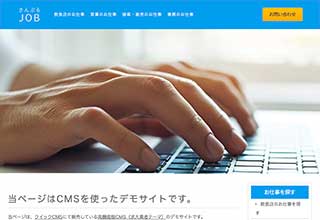 求人サイト向け無料ホームページテンプレート q19_job3_skyblue_cms_db