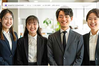 求人サイト向け無料ホームページテンプレート q19_job4_white_blue_cms_db