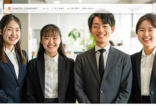 求人サイト向け無料ホームページテンプレート q19_job4_white_orange_cms_db