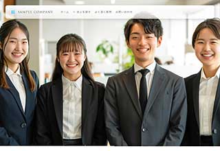 求人サイト向け無料ホームページテンプレート q19_job4_white_skyblue_cms_db